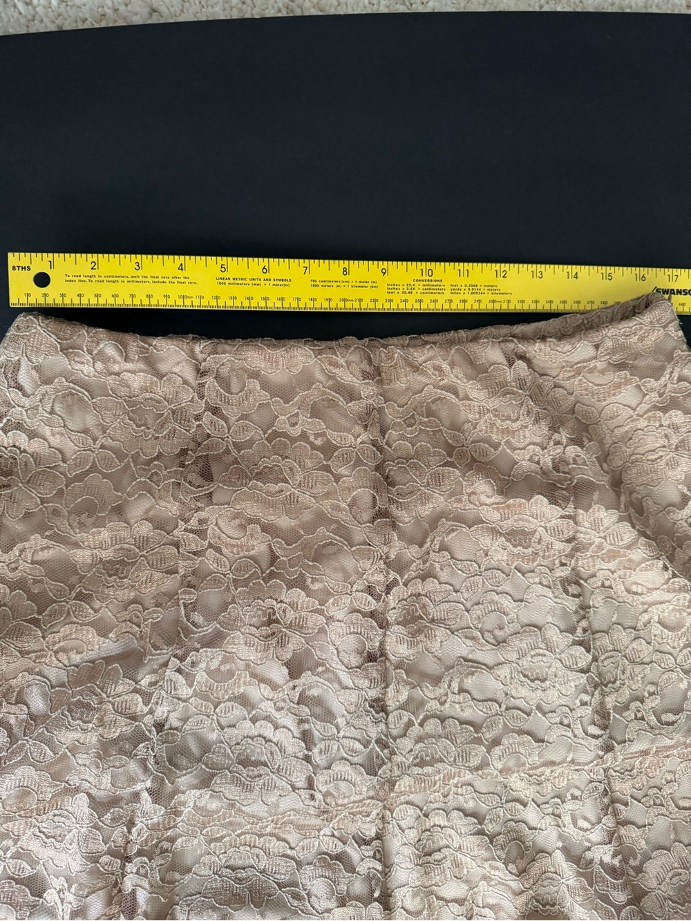 Vintage Laura Ashley Elegant Lace Tan Skirt Girly, Feminine Cottage core 0022 - Picture 4 of 14